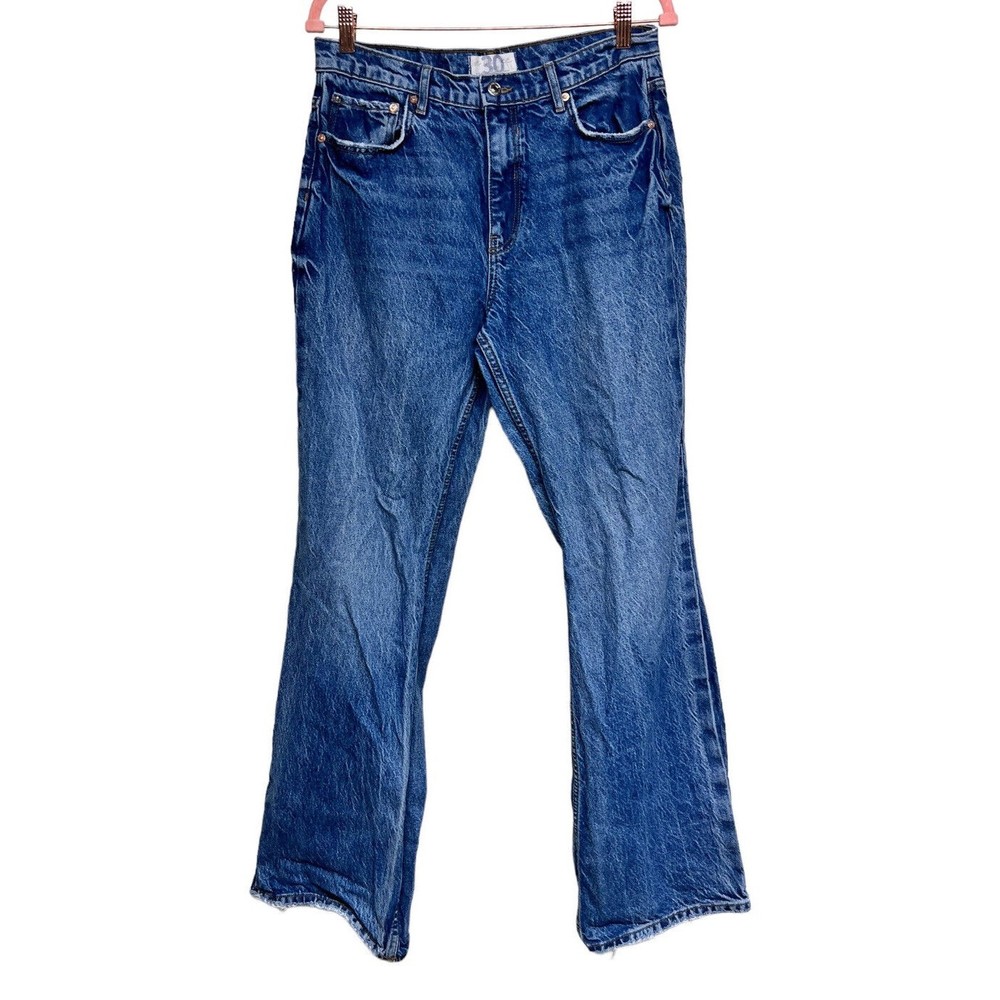 Free People We The Free Laurel Canyon High Waist Wilson Blue Flare Jeans Size 30